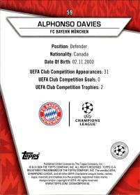 Alphonso Davies - Topps Superstars UEFA Club Competitions Base Set 2023-24, Nr. 59 – Uncommon