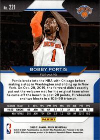 Bobby Portis - Panini Prizm Base Set 2020-21, Nr. 221