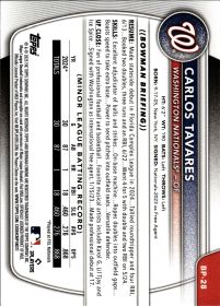 Carlos Tavares - Topps Bowman Prospects 2025, Nr. BP-28