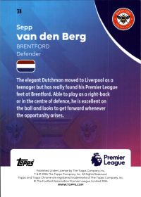 Sepp van den Berg - Topps Chrome Premier League Base Set 2025-26, Nr. 38 – Pineapple Blast Refractor