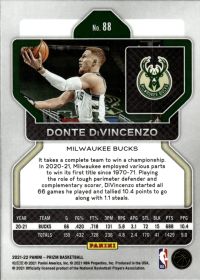 Donte DiVincenzo - Panini Prizm Base Set 2021-22, Nr. 88
