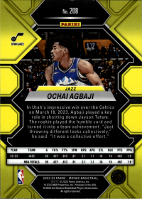 Ochai Agbaji - Panini Mosaic Base Set 2022-23, Nr. 208 – Rookie Card