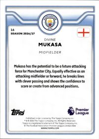 Divine Mukasa - Topps Flagship Premier League Future Stars 2026-27, Nr. 16