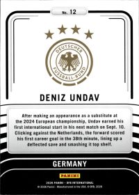 Deniz Undav - Panini DFB International Limitless 2026, Nr. 12 – Insert
