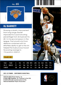 RJ Barrett - Panini Contenders Season Ticket 2021-22, Nr. 65