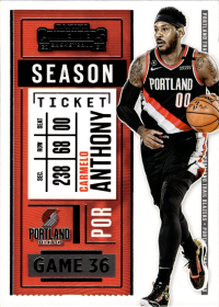 Carmelo Anthony - Panini Contenders Season Ticket 2020-21, Nr. 92
