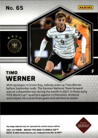 Timo Werner - Panini Mosaic FIFA Road to World Cup Base Set 2021-22, Nr. 65