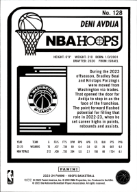 Deni Avdija - Panini Hoops Base Set 2023-24, Nr. 128