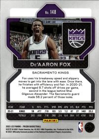 De'Aaron Fox - Panini Prizm Base Set 2021-22, Nr. 148