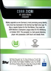 Cora Zicai - Topps Chrome UEFA Women's Champions League Base Set 2025-26, Nr. 64 – Rookie Card
