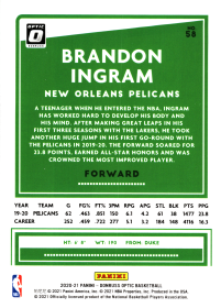 Brandon Ingram - Panini Donruss Optic Base Set 2020-21, Nr. 58