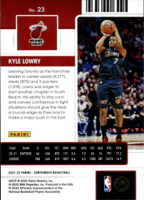 Kyle Lowry - Panini Contenders Season Ticket 2021-22, Nr. 23