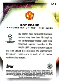 Roy Keane - Topps Merlin Chrome UEFA Club Competitions Ageless Alchemy 2022-23, Nr. AA-5 – Insert