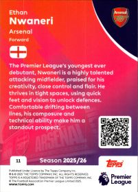 Ethan Nwaneri - Topps Match Attax Premier League Base Set 2025-26, Nr. 11