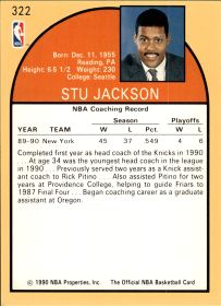 Stu Jackson - NBA Hoops Base Set 1990-91, Nr. 322