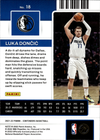 Luka Dončić - Panini Contenders Season Ticket 2021-22, Nr. 18