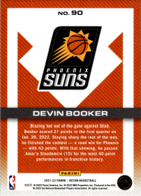 Devin Booker - Panini Recon Base Set 2021-22, Nr. 90