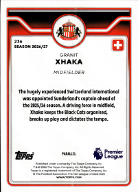 Granit Xhaka - Topps Flagship Premier League Base Set 2026-27, Nr. 236 – Pink Voltage Parallel