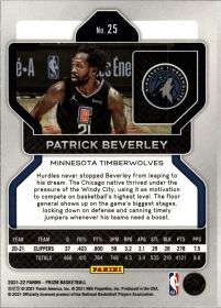 Patrick Beverley - Panini Prizm Base Set 2021-22, Nr. 25