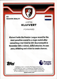 Justin Kluivert - Topps Flagship Premier League Base Set 2026-27, Nr. 60