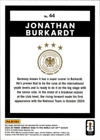 Jonathan Burkardt - Panini Donruss FIFA Road to World Cup Base Set 2025-26, Nr. 44 – Bronze