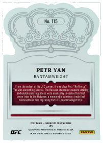 Petr Yan - Panini Chronicles UFC Crown Royale 2022, Nr. 115