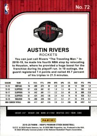 Austin Rivers - Panini Hoops Premium Stock Base Set 2019-20, Nr. 72