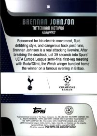 Brennan Johnson - Topps Chrome UEFA Club Competitions Base Set 2025-26, Nr. 18