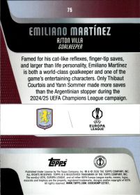 Emiliano Martínez - Topps UEFA Club Competitions Base Set 2025-26, Nr. 75 – Diamante