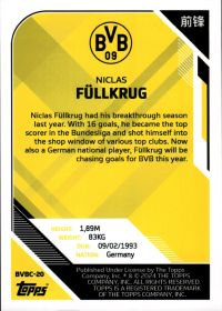 Niclas Füllkrug - Topps Borussia Dortmund Team Set China Edition Base Set 2023-24, Nr. BVBC-20