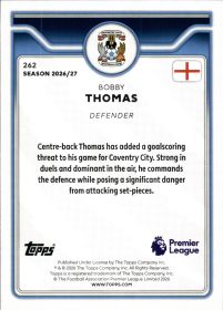 Bobby Thomas - Topps Flagship Premier League Base Set 2026-27, Nr. 262 – Rookie Card