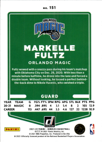 Markelle Fultz - Panini Donruss Base Set 2021-22, Nr. 151