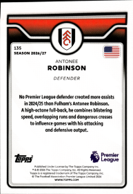 Antonee Robinson - Topps Flagship Premier League Base Set 2026-27, Nr. 135