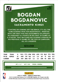 Bogdan Bogdanovic - Panini Donruss Base Set 2020-21, Nr. 123
