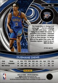 Ousmane Dieng - Panini Spectra Base Set 2022-23, Nr. 161 – Rookie Card