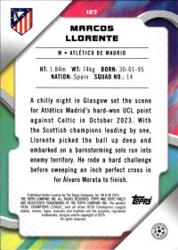 Marcos Llorente - Topps Finest UEFA Club Competitions Base Set 2024-25, Nr. 127