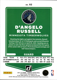 D'Angelo Russell - Panini Donruss Base Set 2021-22, Nr. 82