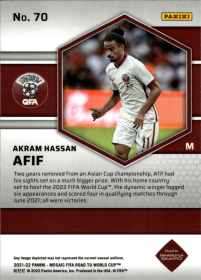 Akram Hassan Afif - Panini Mosaic FIFA Road to World Cup Base Set 2021-22, Nr. 70 – Rookie Card