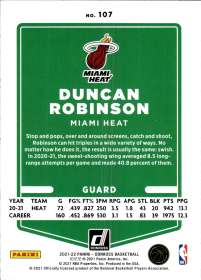 Duncan Robinson - Panini Donruss Base Set 2021-22, Nr. 107