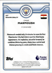 Omar Marmoush - Topps Flagship Premier League Base Set 2026-27, Nr. 187