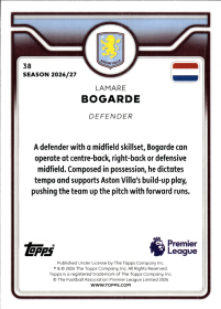 Lamare Bogarde - Topps Flagship Premier League Base Set 2026-27, Nr. 38