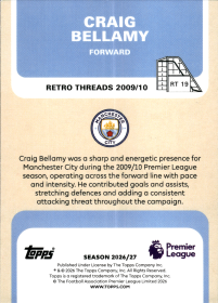 Craig Bellamy - Topps Flagship Premier League Retro Threads 2026-27, Nr. RT 19 – Insert