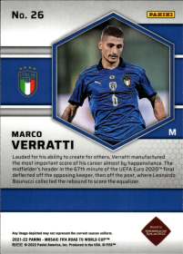 Marco Verratti - Panini Mosaic FIFA Road to World Cup Base Set 2021-22, Nr. 26