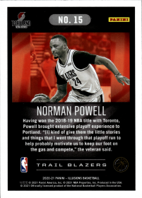 Norman Powell - Panini Illusions Base Set 2020-21, Nr. 15
