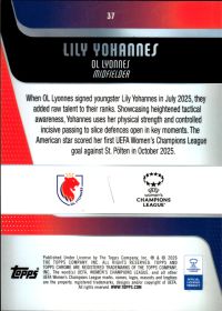 Lily Yohannes - Topps Chrome UEFA Women's Champions League Base Set 2025-26, Nr. 37
