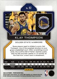 Klay Thompson - Panini Prizm Base Set 2021-22, Nr. 92