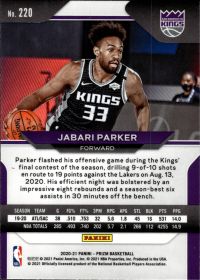 Jabari Parker - Panini Prizm Base Set 2020-21, Nr. 220