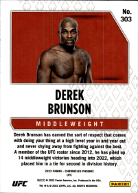 Derek Brunson - Panini Chronicles UFC Phoenix 2022, Nr. 303