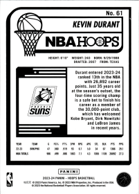 Kevin Durant - Panini Hoops Base Set 2023-24, Nr. 61