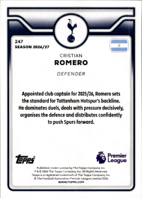 Cristian Romero - Topps Flagship Premier League Base Set 2026-27, Nr. 247